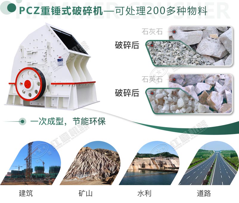 破碎多種物料，應(yīng)用領(lǐng)域廣